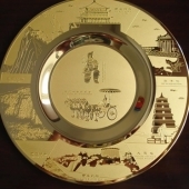 西安兵馬俑旅游金銀盤,鍍金盤,鍍金紀念盤,紀念獎盤,擺件圓盤 西安兵馬俑旅游金銀盤,鍍金盤,鍍金紀念盤,紀念獎盤,擺件圓盤